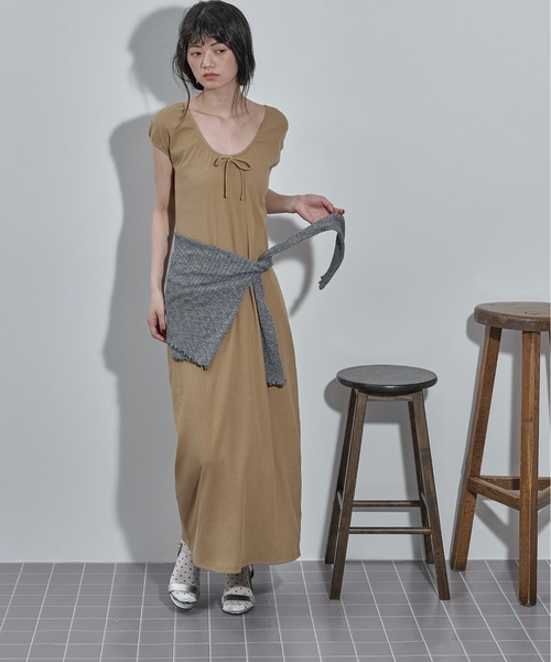 THE Yon ワンピース 2wayカットリブノースリワンピース : ZOZOTOWN