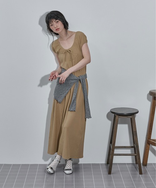 THE Yon ワンピース 2wayカットリブノースリワンピース : ZOZOTOWN