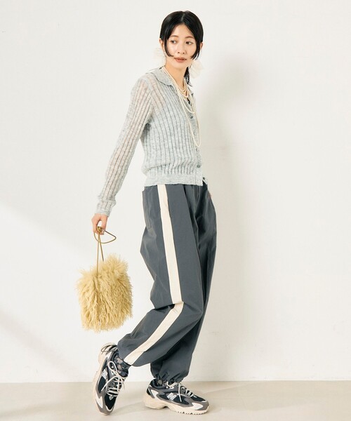 「fredy emue」 イージーパンツ 38 チャコールグレー レディース_画像3