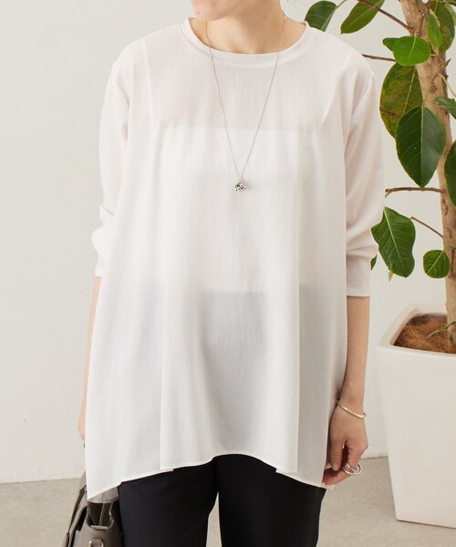 BEARDSLEY ビアズリー ★ 長袖カットソー コットンTシャツ ホワイト BEARDSLEY（ビアズリー） 長袖カットソー 1 ホワイト レディース