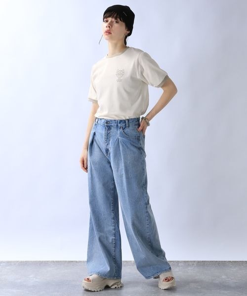 「JEANASIS」 半袖Tシャツ FREE ホワイト系その他 レディース_画像2