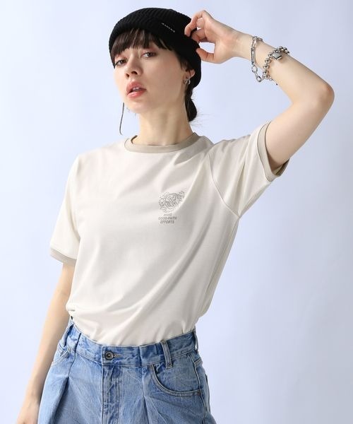 「JEANASIS」 半袖Tシャツ FREE ホワイト系その他 レディース_画像4