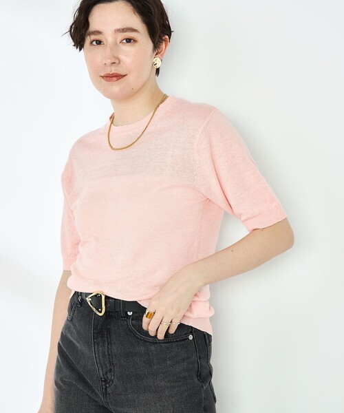 「NOLLEY'S」 半袖ニット FREE オフホワイト レディース_画像7
