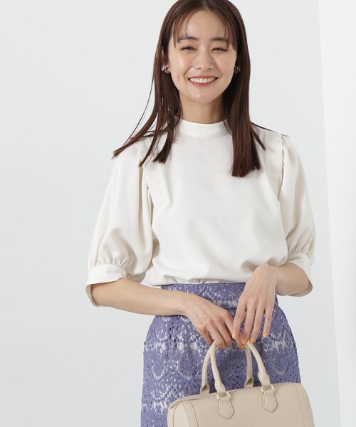 「N.(N. Natural Beauty Basic)」 半袖ブラウス MEDIUM オフホワイト レディース_画像4