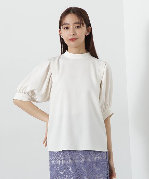 「N.(N. Natural Beauty Basic)」 半袖ブラウス MEDIUM オフホワイト レディース_画像9