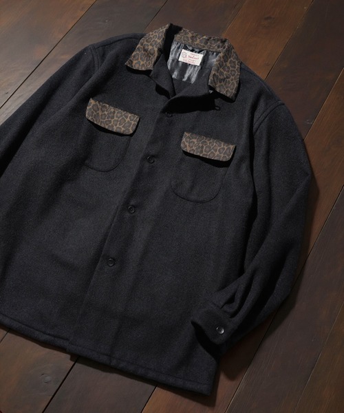 シャツ TOWNCRAFT / タウンクラフト 50S WOOL W-FLAP LOOP COLLAR SHIRT ウール オープンカラー シャツ メンズ レディース | TOWNCRAFT | 03
