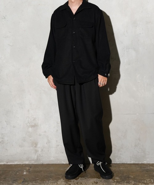 シャツ TOWNCRAFT / タウンクラフト 50S WOOL W-FLAP LOOP COLLAR SHIRT ウール オープンカラー シャツ メンズ レディース | TOWNCRAFT | 06