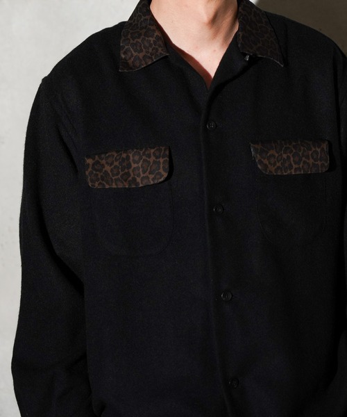 シャツ TOWNCRAFT / タウンクラフト 50S WOOL W-FLAP LOOP COLLAR SHIRT ウール オープンカラー シャツ メンズ レディース | TOWNCRAFT | 10