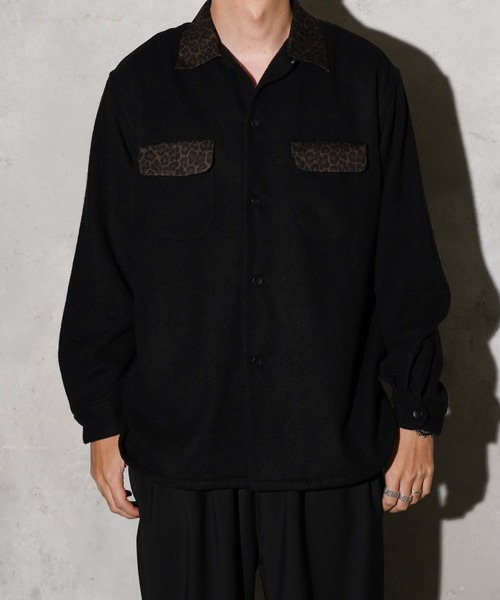 シャツ TOWNCRAFT / タウンクラフト 50S WOOL W-FLAP LOOP COLLAR SHIRT ウール オープンカラー シャツ メンズ レディース | TOWNCRAFT | 11