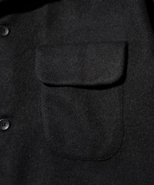 シャツ TOWNCRAFT / タウンクラフト 50S WOOL W-FLAP LOOP COLLAR SHIRT ウール オープンカラー シャツ メンズ レディース | TOWNCRAFT | 16