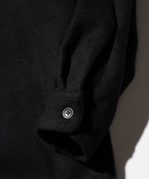 シャツ TOWNCRAFT / タウンクラフト 50S WOOL W-FLAP LOOP COLLAR SHIRT ウール オープンカラー シャツ メンズ レディース | TOWNCRAFT | 19