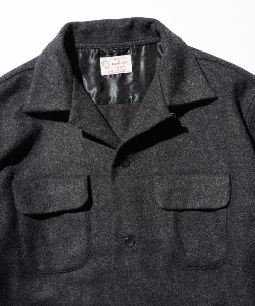 シャツ TOWNCRAFT / タウンクラフト 50S WOOL W-FLAP LOOP COLLAR SHIRT ウール オープンカラー シャツ メンズ レディース | TOWNCRAFT | 22
