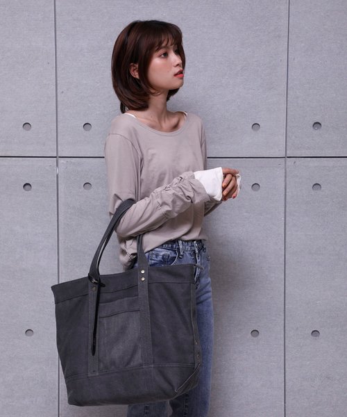 2022豊富な トートバッグ バッグ コットンデニムラージトートバッグ ZOZOTOWN PayPayモール店 - 通販 - PayPayモール 人気SALE格安