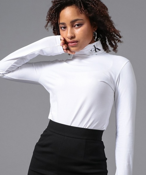 Calvin Klein（カルバン・クライン） tシャツ ハイネックロゴ ロング