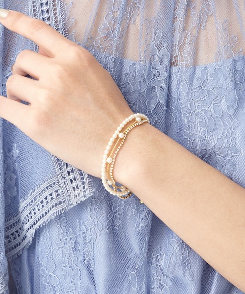 高品質 AIMER ブレスレット レディース 3連パーツブレスレット アクセサリー