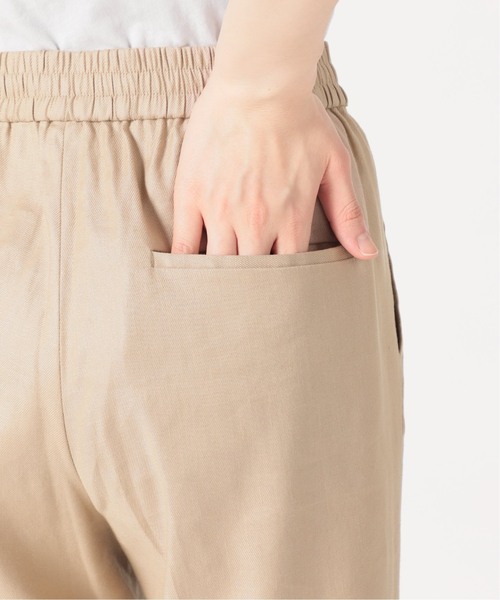 SLOBE IENAホワイト ピンタックセミフレアパンツ SLOBE IENA パンツ 「4サイズ展開/WEB限定/追加」ピンタック
