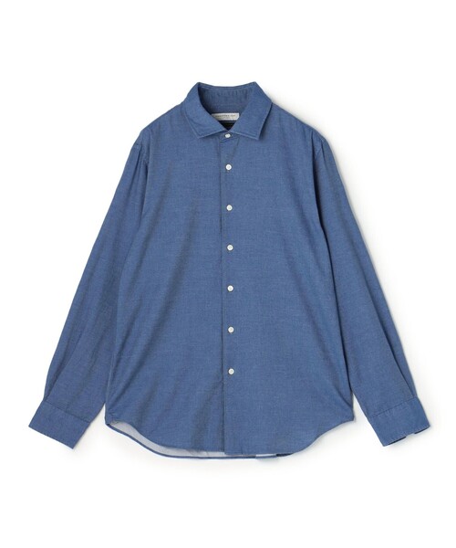 TOMORROWLAND Edition 100/2コットン ノーカラーシャツ TOMORROWLAND（トゥモローランド） シャツ コットンカシミヤ ワイド