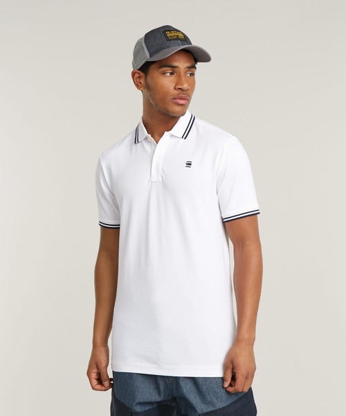 G-STAR RAW ポロシャツ DUNDA SLIM STRIPE POLO/ワンポイントロゴ