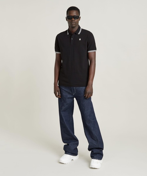 G-STAR RAW ポロシャツ DUNDA SLIM STRIPE POLO/ワンポイントロゴ
