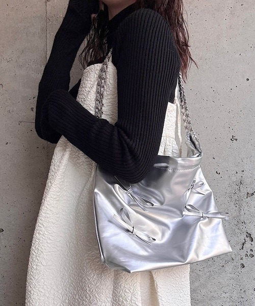 トートバッグ シルバーリボントートバッグ レディース : ZOZOTOWN