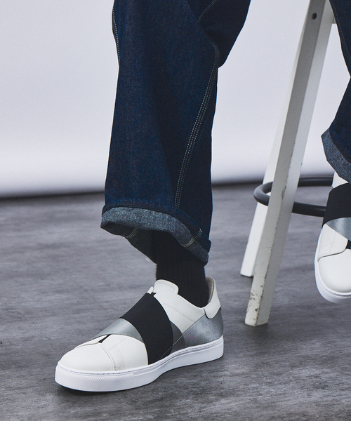 UNLINE by alfredoBANNISTER ベルトスリッポン alfredoBANNISTER スニーカー 「ELASTIC TRAINER」ベルトライン