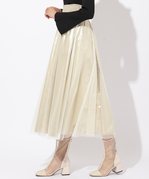 AND COUTURE スカート チュールレイヤード箔スカート : ZOZOTOWN Yahoo