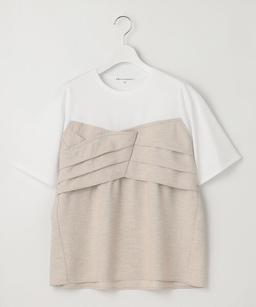 tシャツ 「WEB限定カラーあり/洗える」スムースデザイン コンビ カットソー レディース 23区 tシャツ 「WEB限定カラーあり/洗える」スムースデザイン