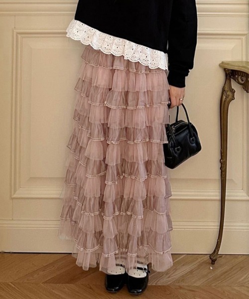 スカート フリルチュールロングスカート : ZOZOTOWN Yahoo!店 - 通販