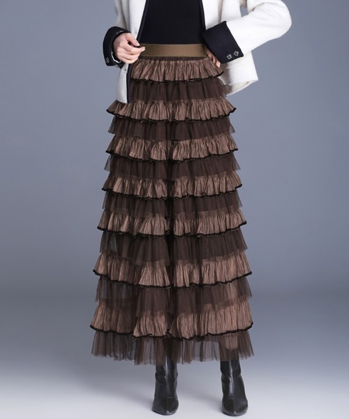 スカート フリルチュールロングスカート : ZOZOTOWN Yahoo!店 - 通販