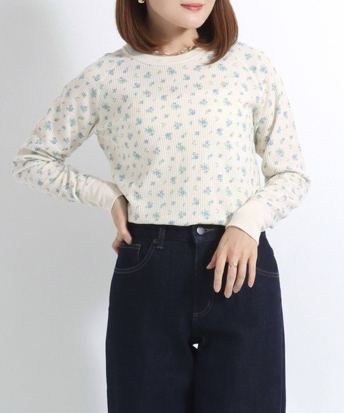 JEMORGAN tシャツ （ジェーイーモーガン）花柄総柄ワッフル長袖T