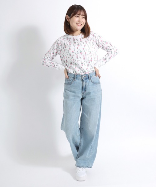 JEMORGAN tシャツ （ジェーイーモーガン）花柄総柄ワッフル長袖Tシャツ 