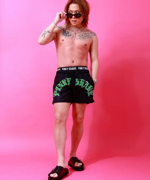 PINKY SHAKE（ピンキーシェイク） 水着 toxic logo shorts メンズ