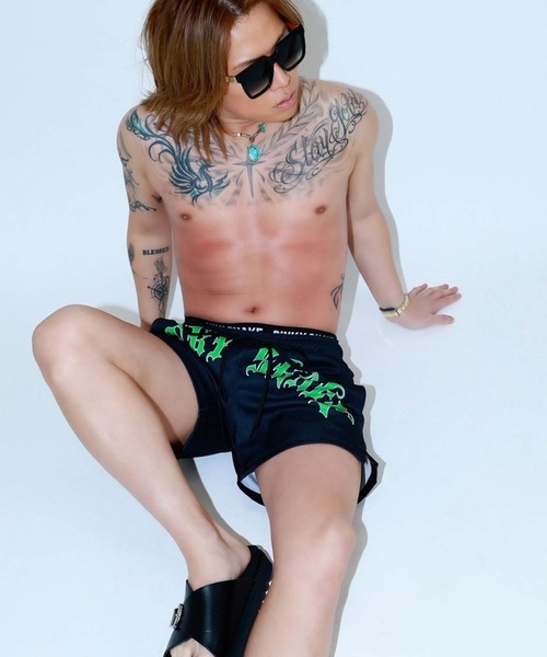PINKY SHAKE（ピンキーシェイク） 水着 toxic logo shorts メンズ