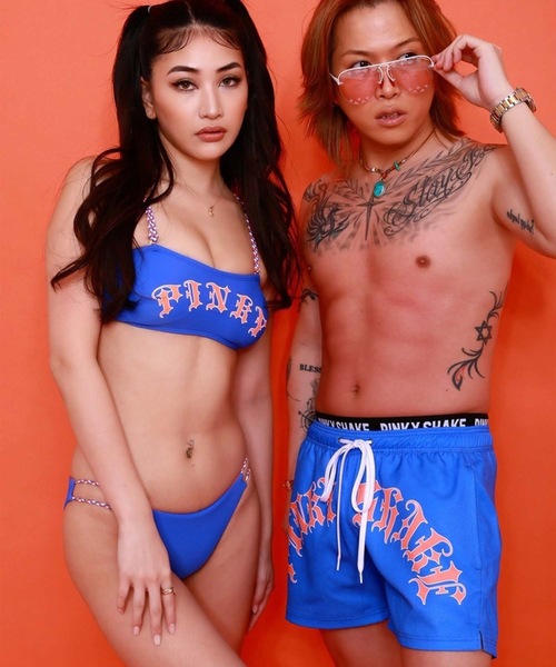 PINKY SHAKE（ピンキーシェイク） 水着 toxic logo shorts メンズ