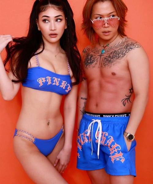 PINKY SHAKE（ピンキーシェイク） 水着 toxic logo shorts メンズ
