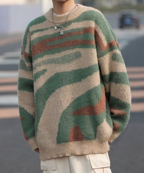 MGV セーター ニット ストリートグラデーションニット メンズ