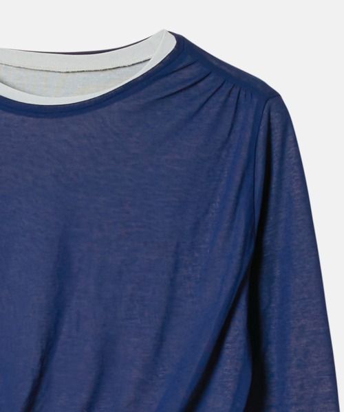 ルシェルブルー　プリーツTシャツ LE CIEL BLEU（ルシェルブルー） tシャツ ラップディティールTシャツ