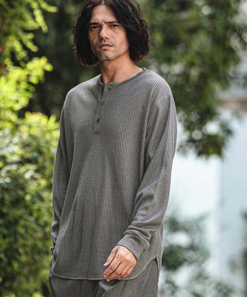 Trendt Vision ワッフル ロングTシャツ 8（eight） tシャツ ワッフルロング丈Tシャツ メンズ