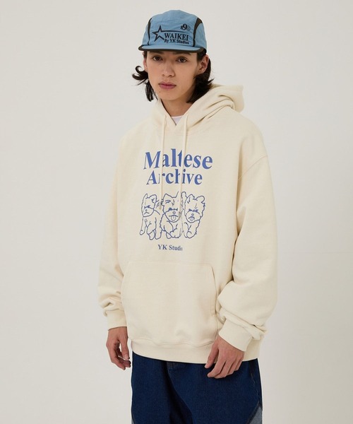 WaiKei マルチーズ プルパーカー フード付き ワイケイ フーディー 男女兼用 ユニセックス 韓国 WaiKei パーカー 「UNISEX」Wai Kei／マルチーズライン