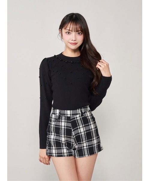 Darich ニット セーター ランダムパールニットトップス