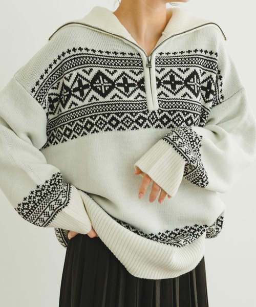 URBAN RESEARCH ITEMS / アーバンリサーチ アイテムズ ハーフジップニット ITEMS URBANRESEARCH ニット セーター ハーフジップニット