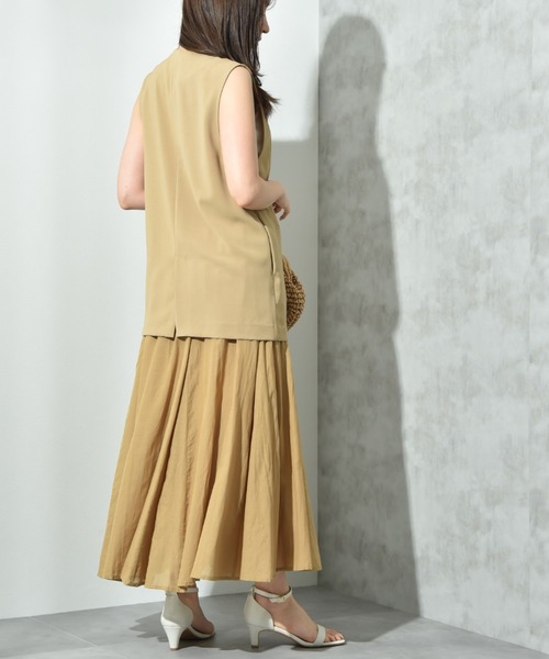 【新品未使用】CLOCHE ノーカラーダブルベスト 60%off】ノーカラーベスト(2色) | CLOCHE ONLINE SHOP