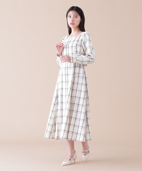 【極美品】JILL by JILL STUART バイカラーステッチワンピース JILL by STUART ワンピース バイカラーステッチフレアー