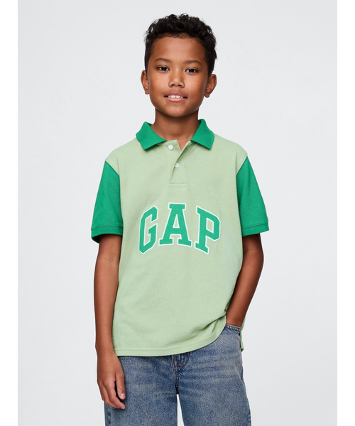 GAP（ギャップ） ポロシャツ GAPロゴ カラーブロック ピケポロシャツ 