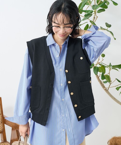 FREAK'S STORE（フリークスストア） ベスト ジレ 金釦 コンパクト