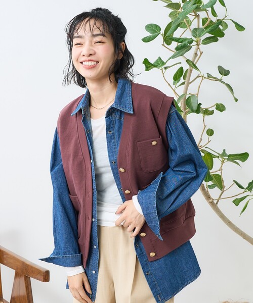 FREAK'S STORE（フリークスストア） ベスト ジレ 夏 金釦 コンパクト