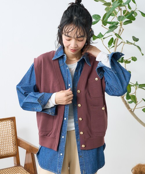 FREAK'S STORE（フリークスストア） ベスト ジレ 夏 金釦 コンパクト