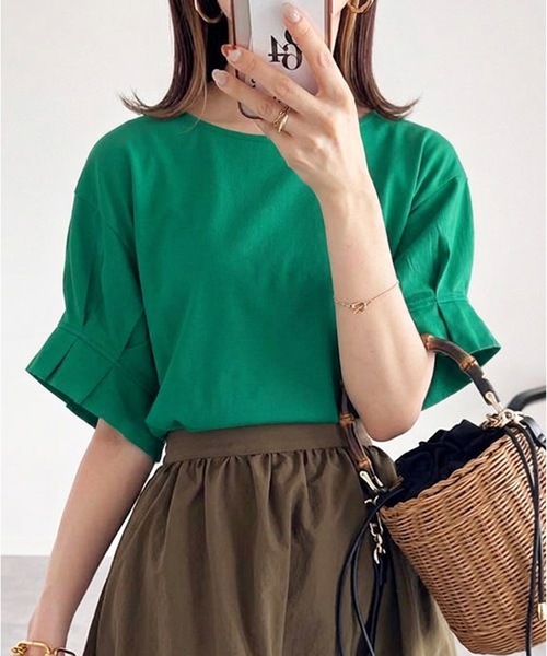 tシャツ 半袖 袖プリーツカットソー レディース : ZOZOTOWN Yahoo!店