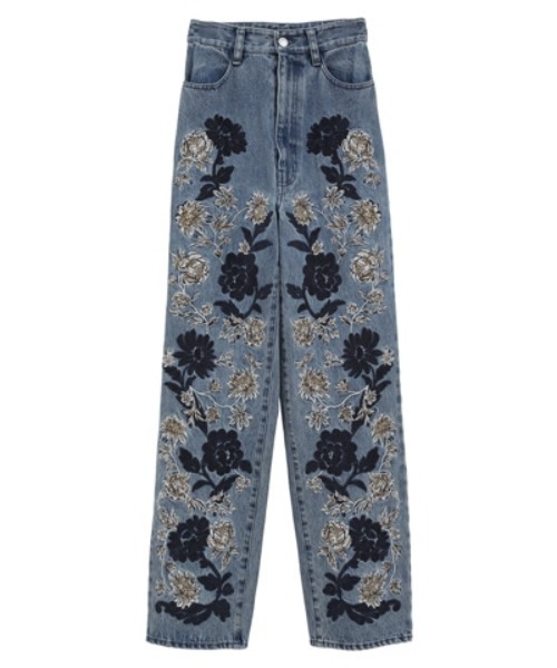今期 新品！ CLANE FLOWER EMBROIDERY PANTS 刺繍 クラネ CLANE FLOWER EMBROIDERY PANTS （BEIGE