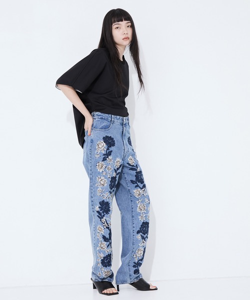 CLANE パンツ 「CLANE/クラネ」FLOWER EMBROIDERY PANTS